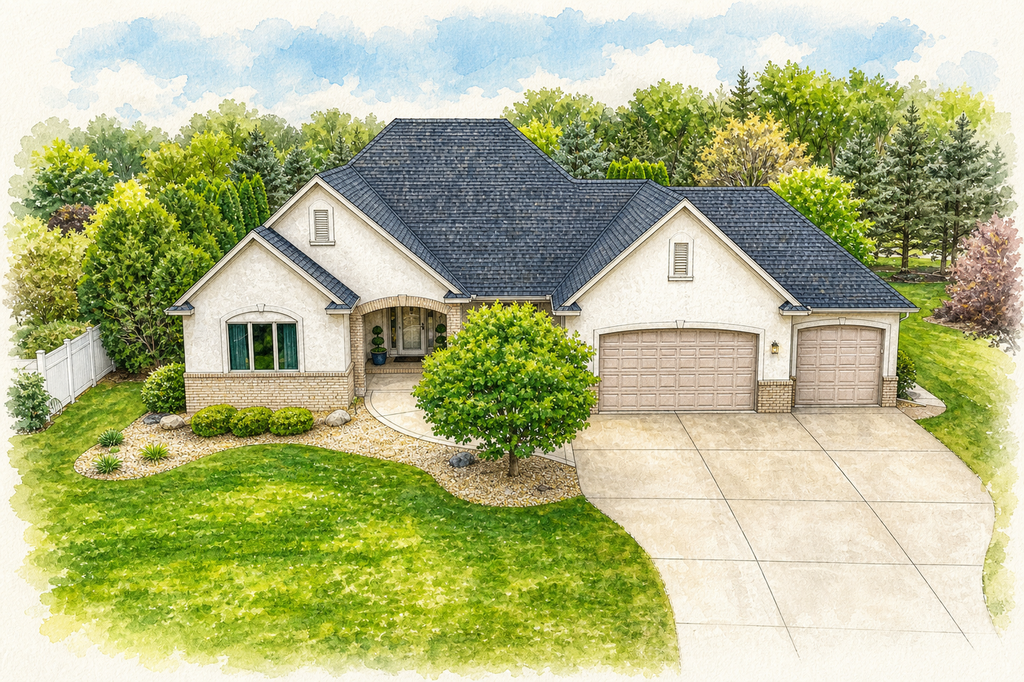 Watercolor portrait of 1357 High Point Ct