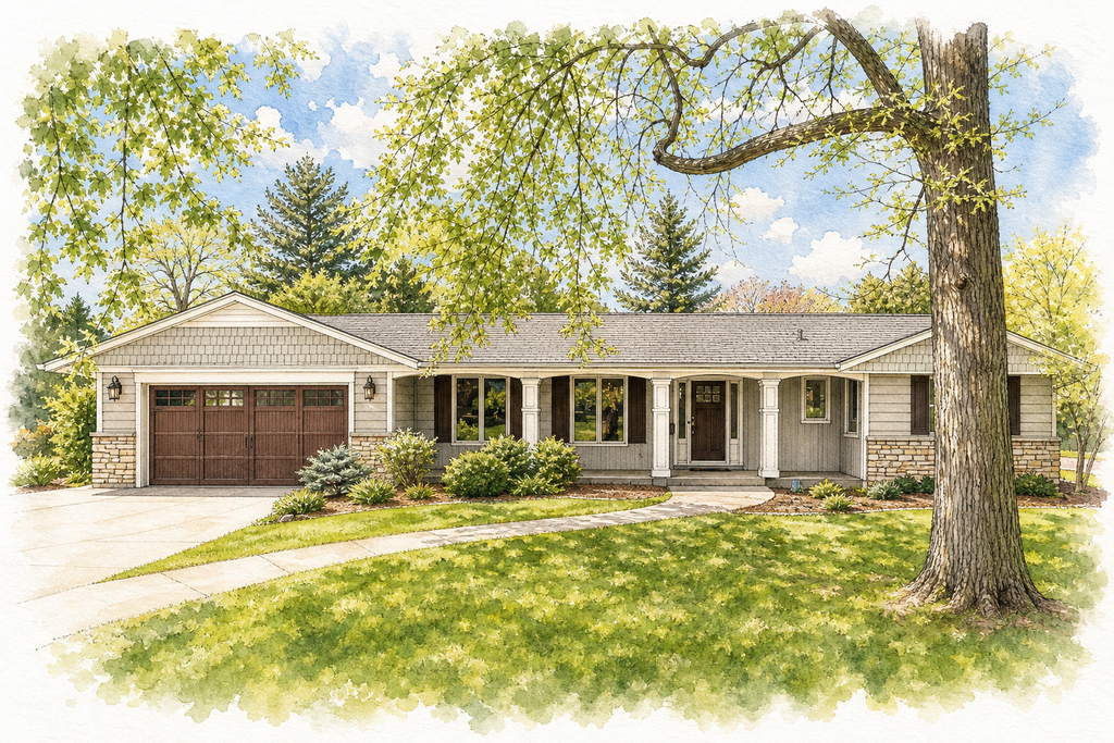 Watercolor portrait of 5512 Glengarry Pkwy