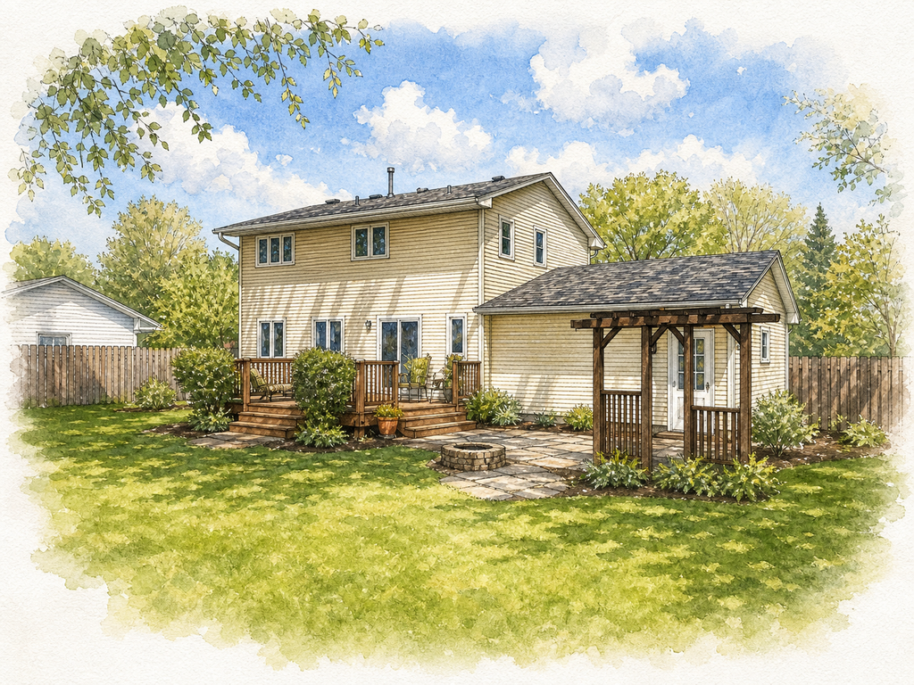 Watercolor portrait of 6149 Oakwood Rd