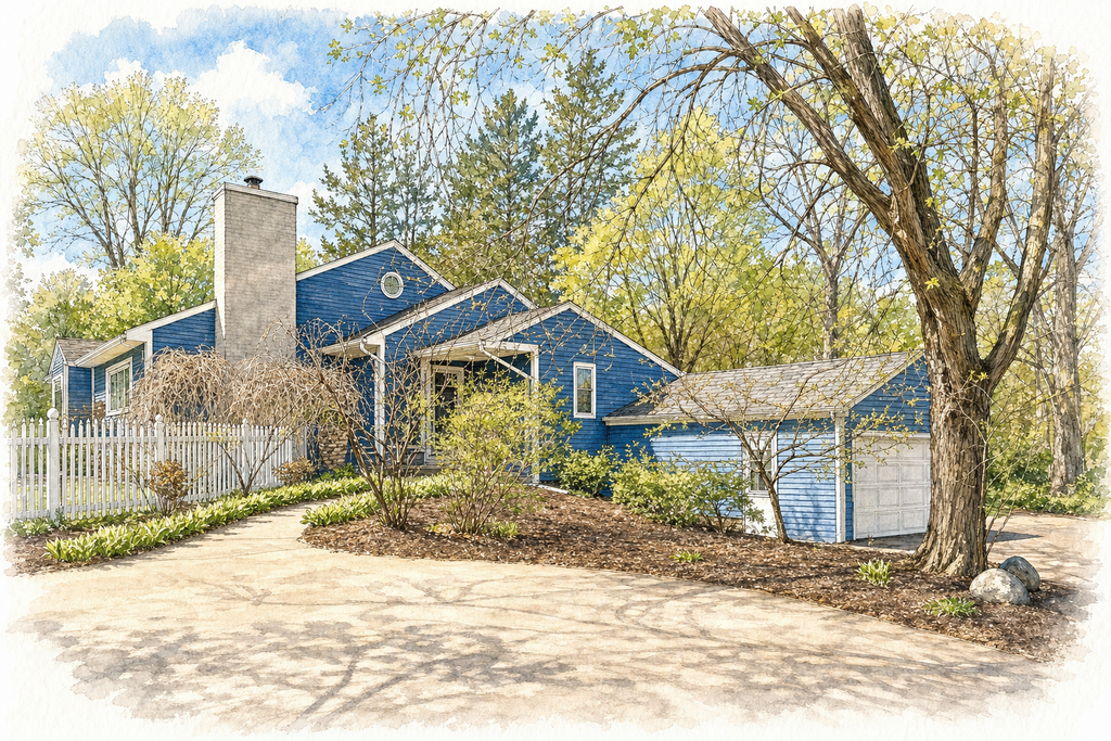 Watercolor portrait of 3200 Highland Ave