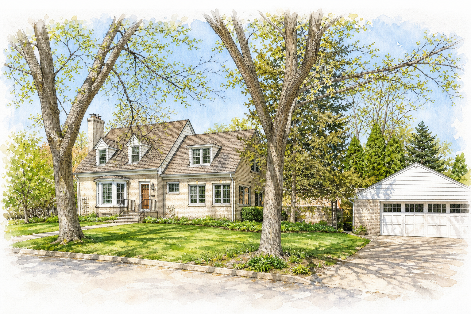 Watercolor portrait of 4345 Brook Ave S