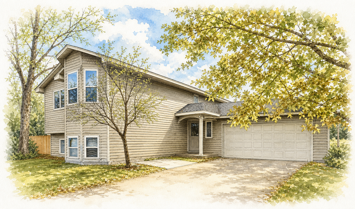 Watercolor portrait of 9007 Hampshire Ave N