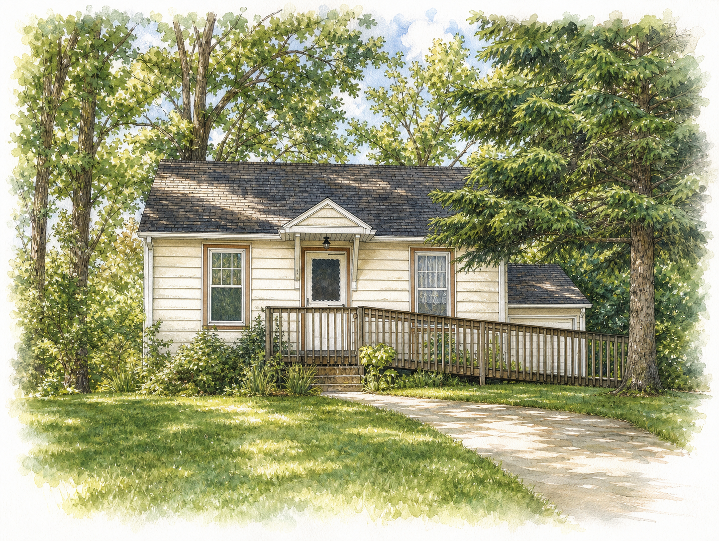 Watercolor portrait of 714 6th Ave NE