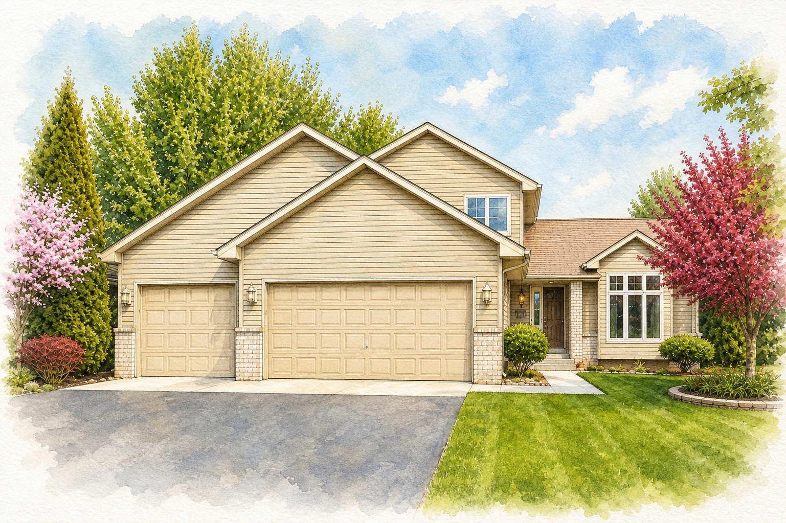 Watercolor portrait of 10106 Fernwood Ln N