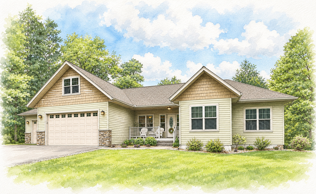 Watercolor portrait of 24397 Fishtrap Rd