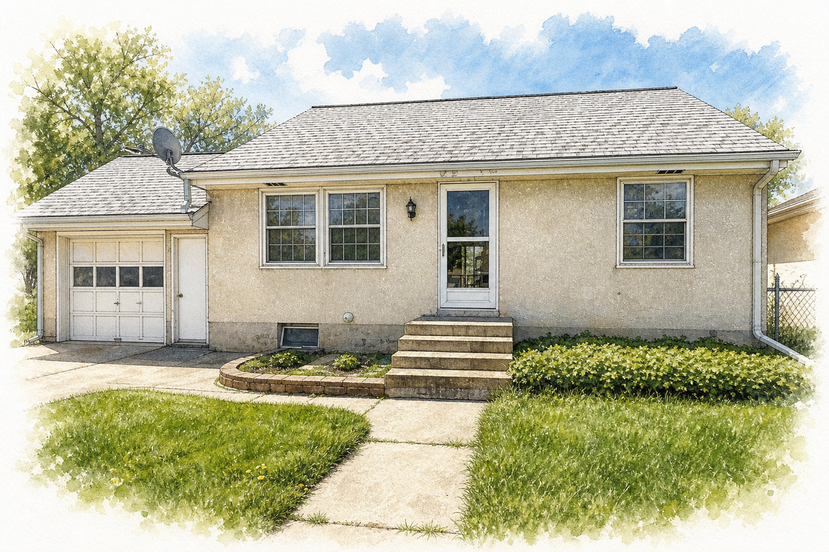 Watercolor portrait of 3730 Lincoln St NE
