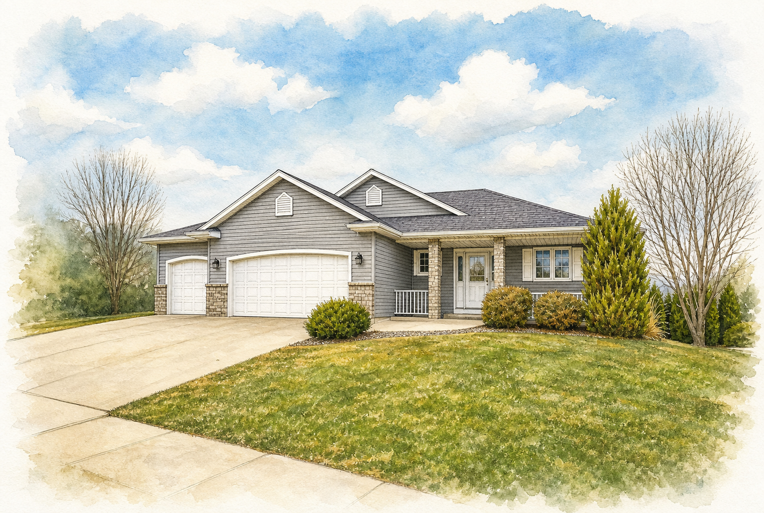 Watercolor portrait of 607 12th Ave NE