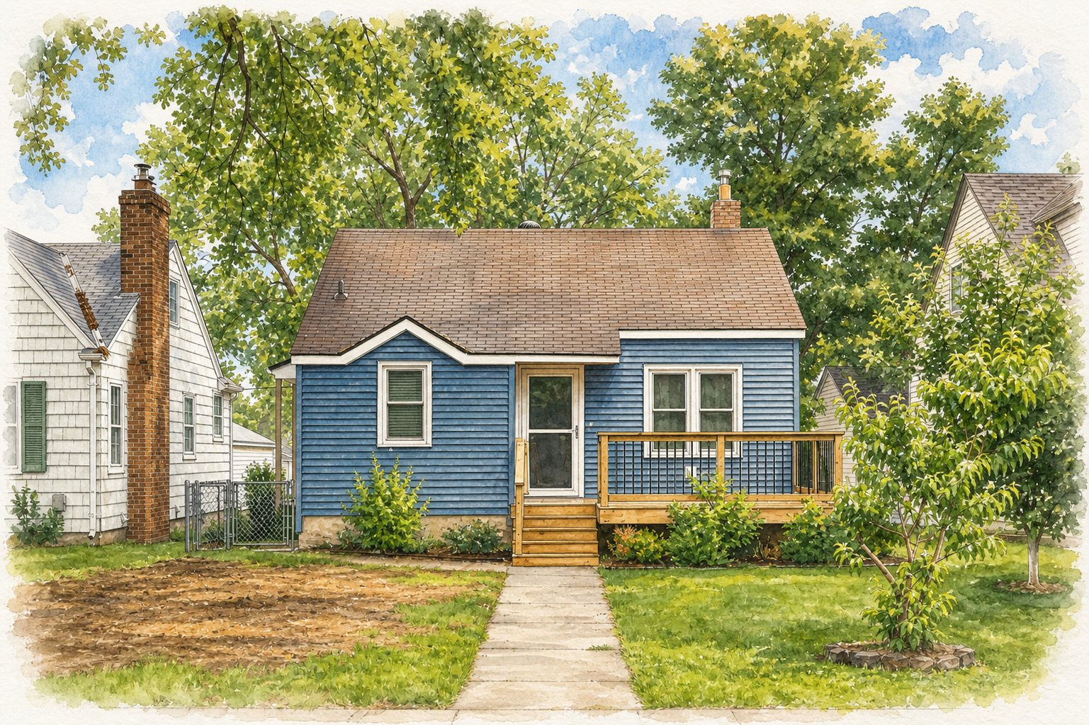 Watercolor portrait of 2917 Edgewood Ave S