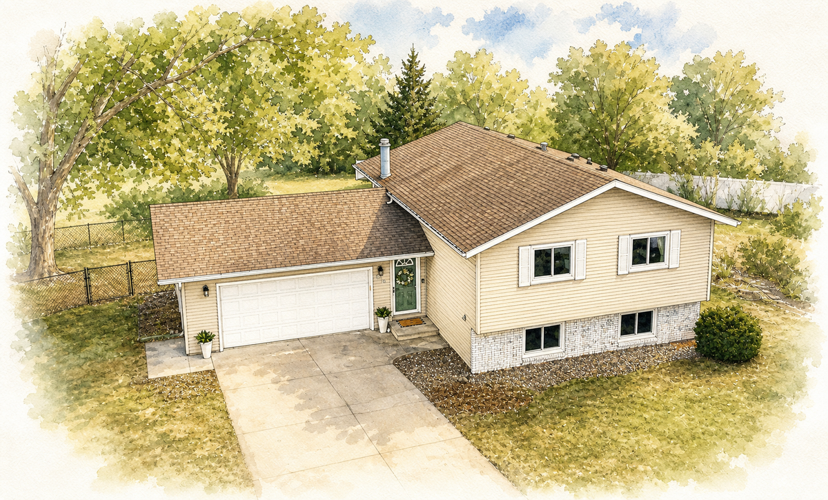 Watercolor portrait of 600 33rd Street Ln NW