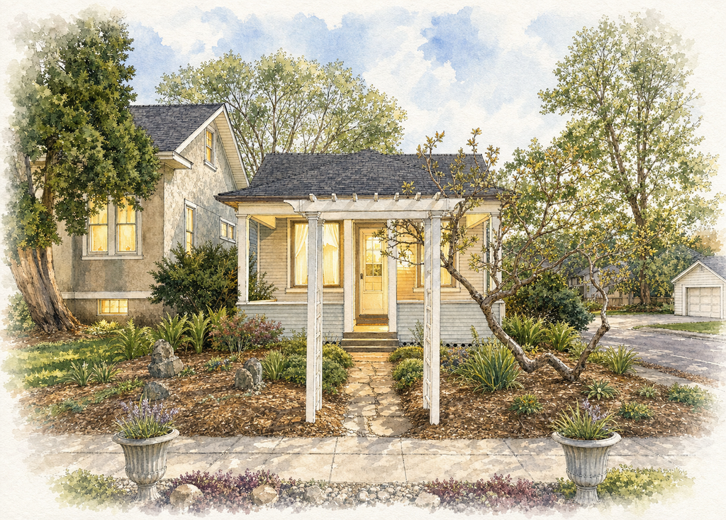 Watercolor portrait of 602 Hodgman St
