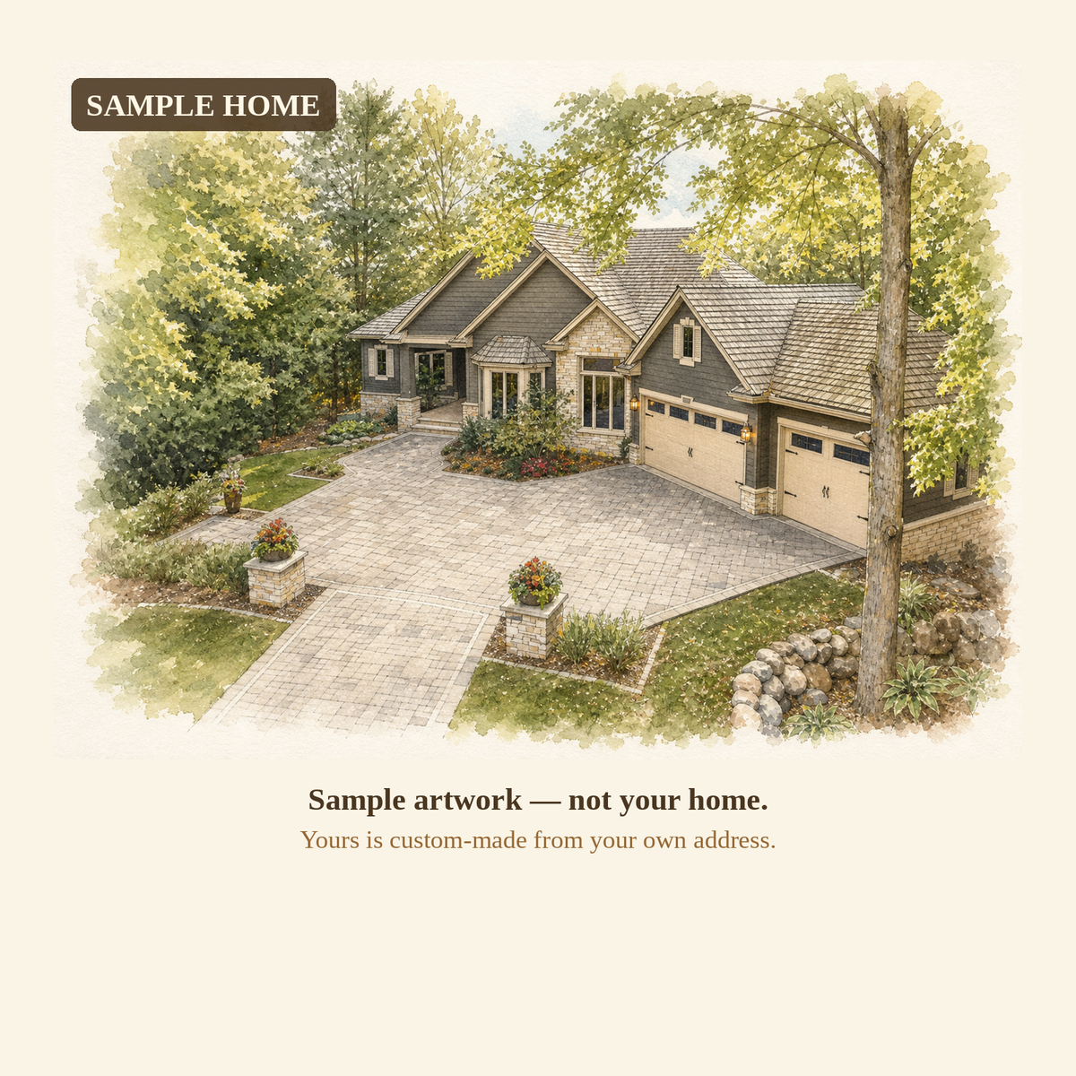 Custom Home Portrait — New Home Keepsake